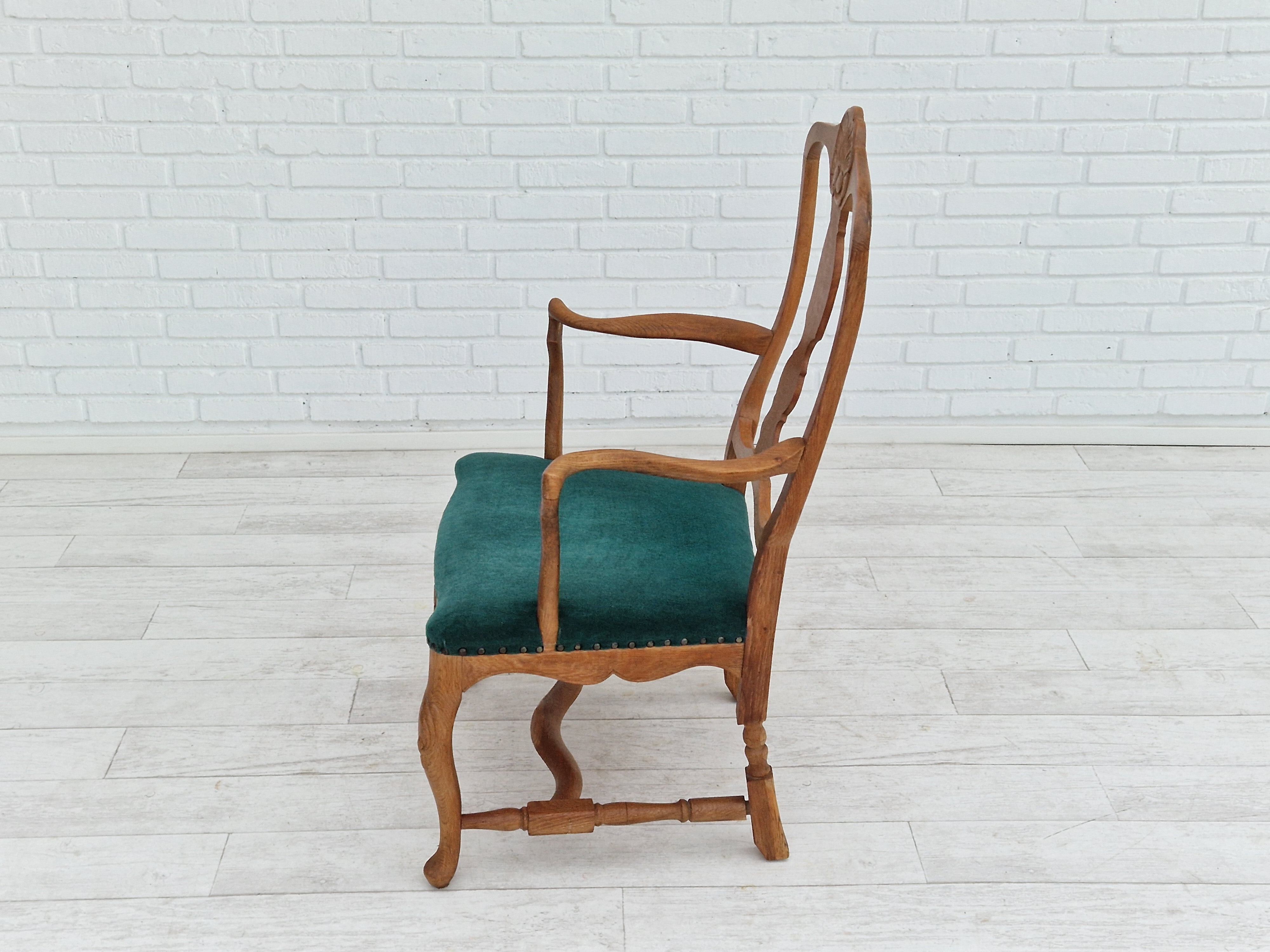 1960s, Danish design, pair of armchairs, oak wood, original very good condition