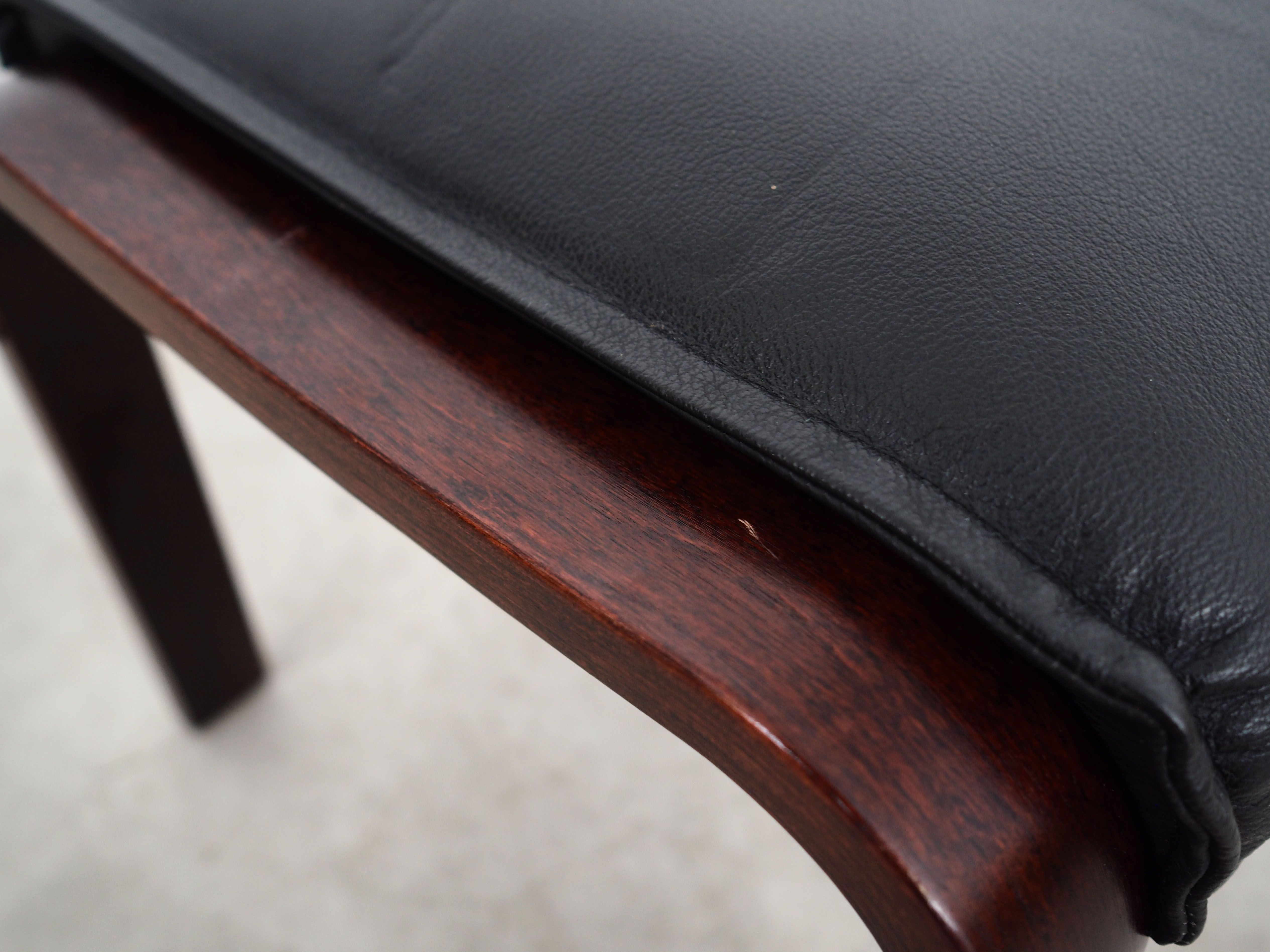 Leather footrest, Danish design, 1960s, production: Denmark