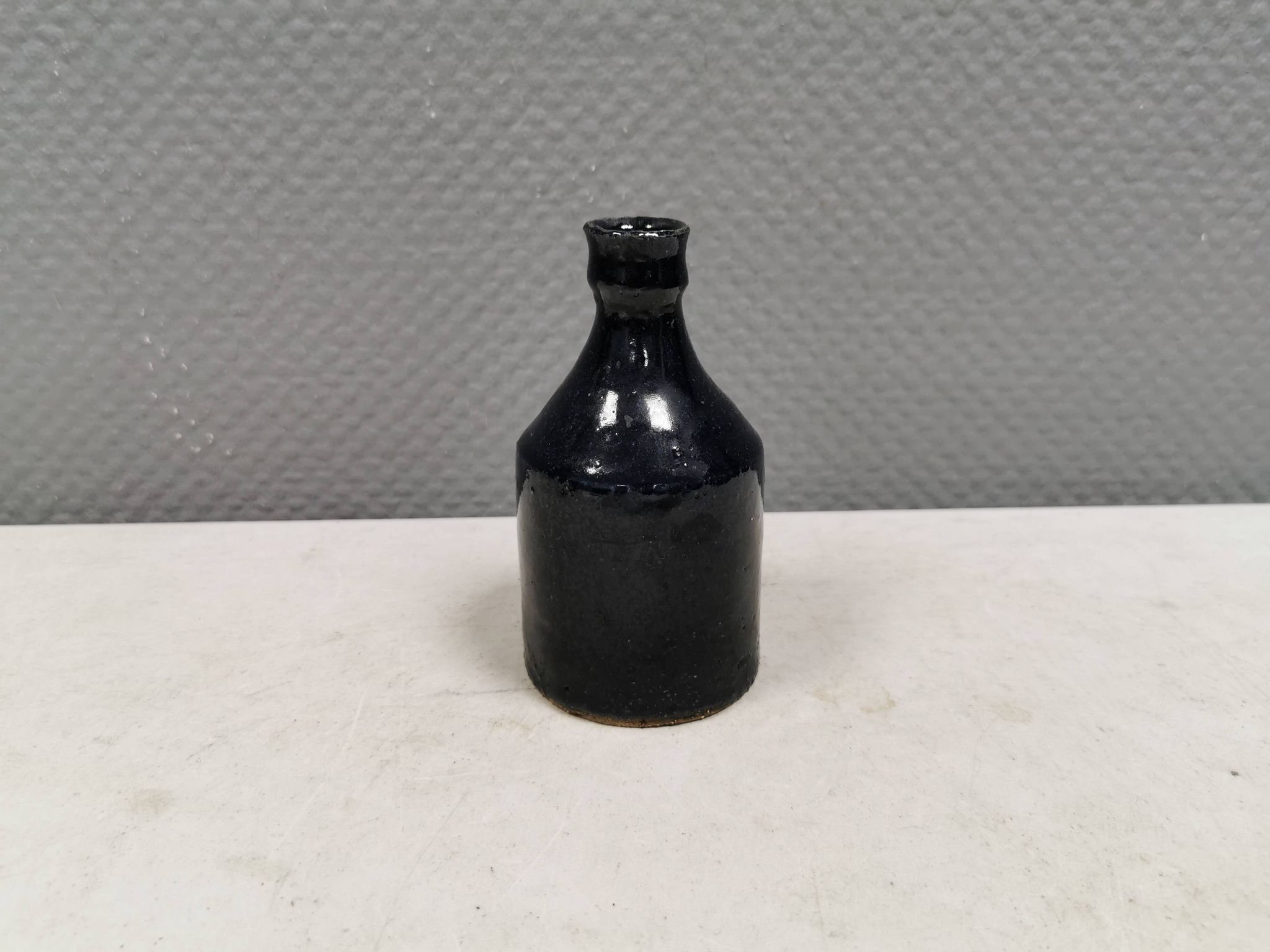 Miniature vase by Peter Fitzner (PF) in stoneware with dark blue glaze