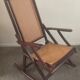Folding wooden rocking chair and cannage from the 70s