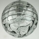No. 1 of 2 - elegant doria pendant lamp clear and smoke grey glass 60s 70s