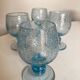 Set of 4 glasses cups on foot in bulled glass from Biot 1960