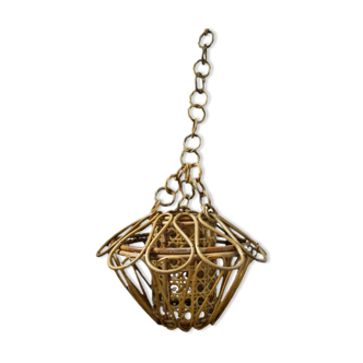 Rattan and cane pendant light from the 50s/60s