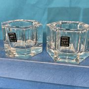 Pair of crystal candle holders saint-louis original box