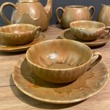 Art Deco ceramic tea set signed Denbac