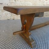 Old monastery bench in solid wood, length 180 cm