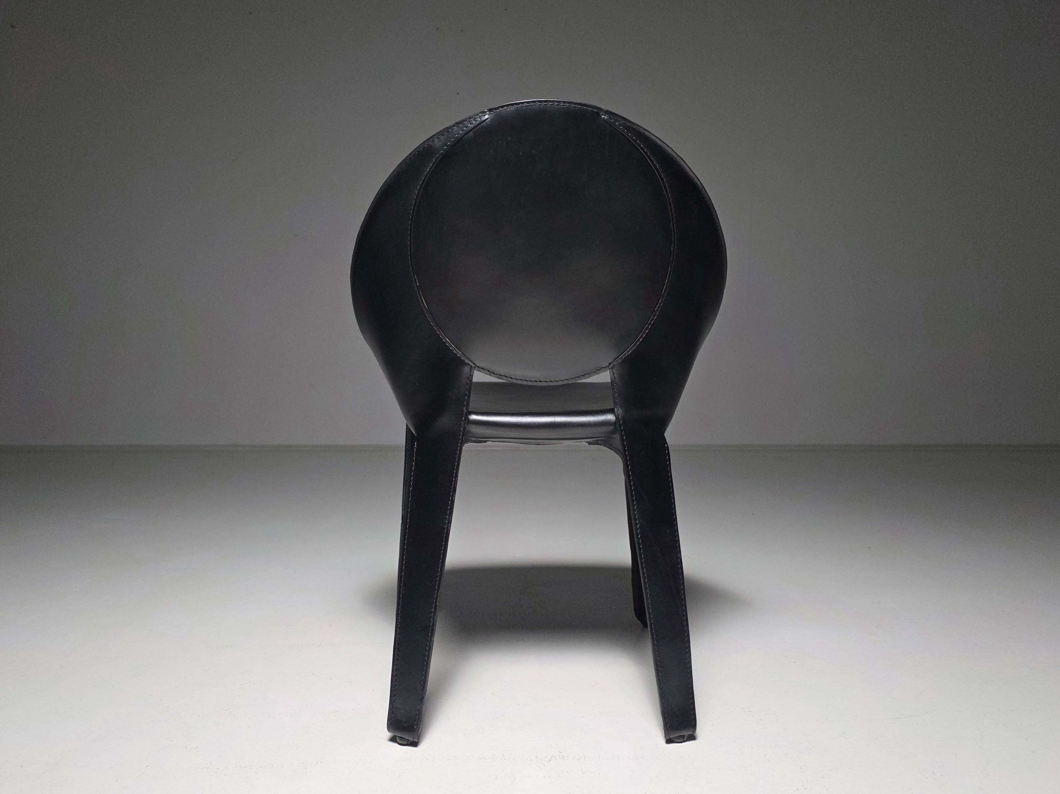 Set of six "Lira" dining chairs by Mario Bellini for Cassina, Italy, 1980s.