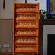 Wooden and rattan dresser