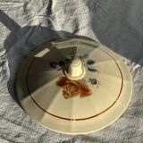 Antique Sarreguemines soup tureen with lid, rose pattern, D33 H28.