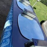 Large double mirrors 3 sconces brown smoked glass fontana arte style 1960 70