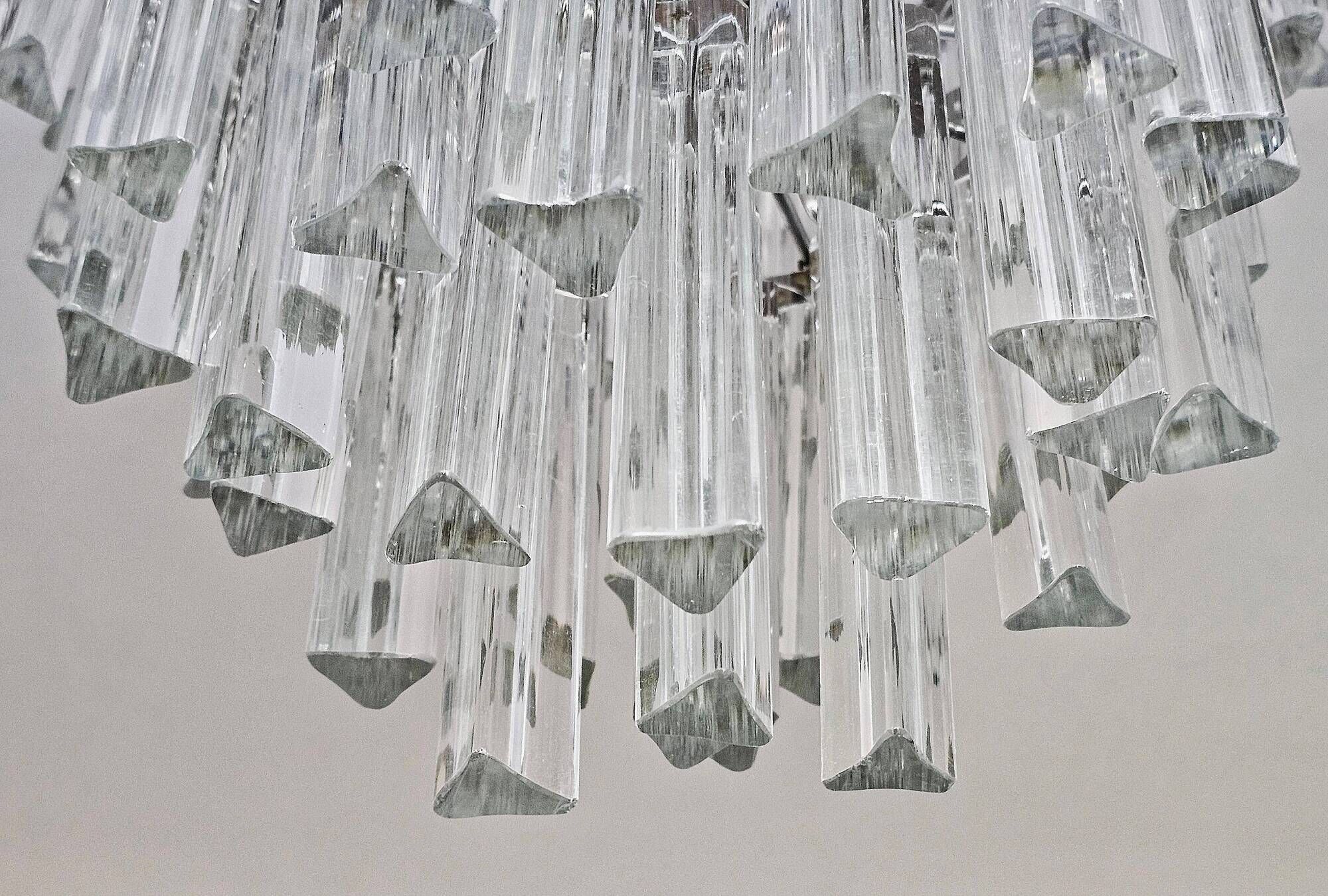 Mid-Century Modern Triedri Crystal Chandelier by Paolo Venini