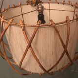 Suspension en rotin vintage