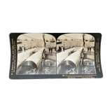 Old photography stereo, stereograph, luxury albumine 1903 English warship