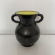 Vase with handles black yellow vintage