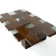 Table à café rectangulaire du milieu du siècle, noyer et verre, Italie , années 1960