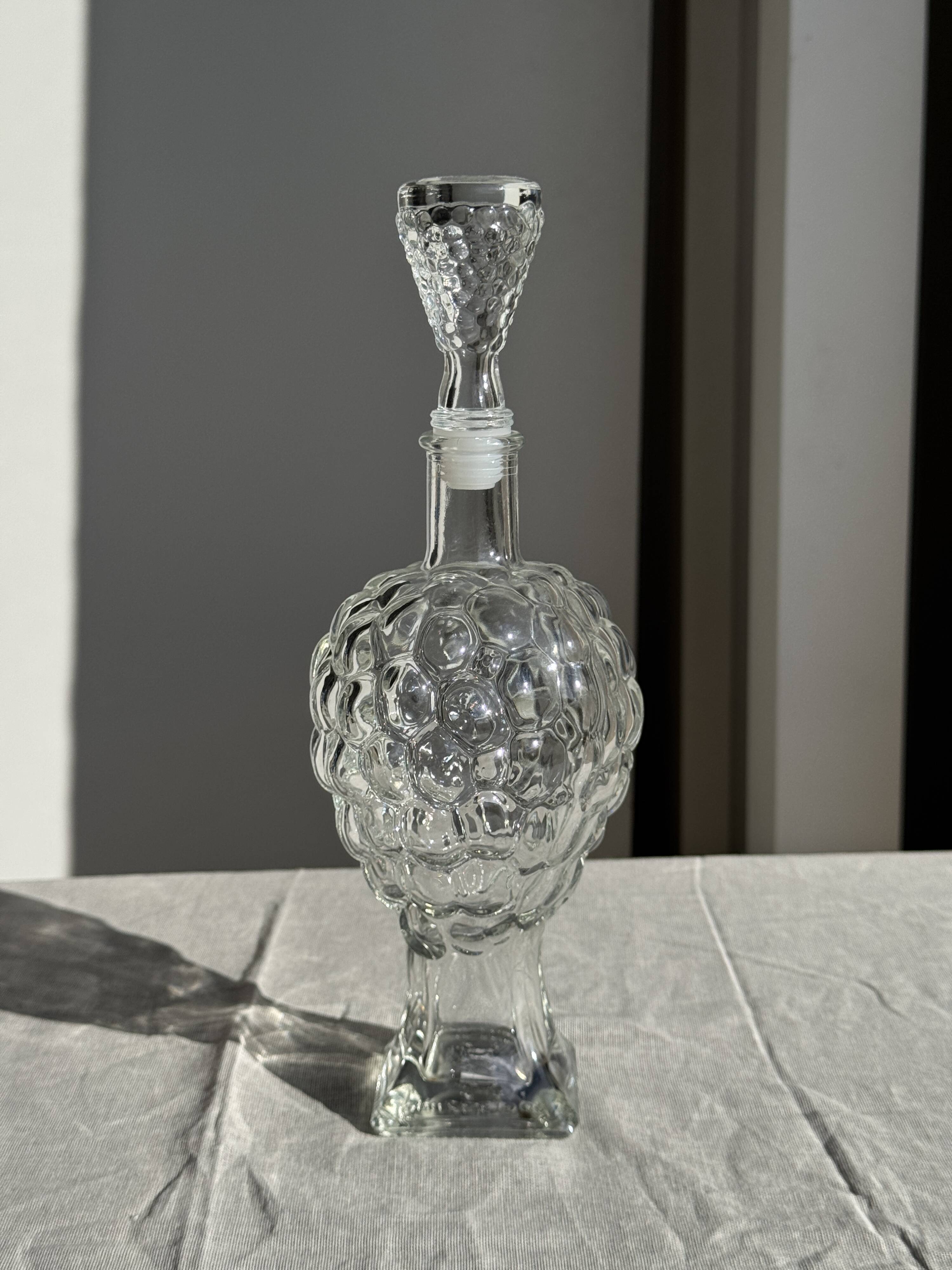 Carafe en verre moulé en forme de raisin H29 D10