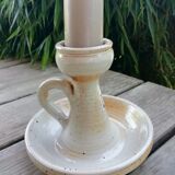 Pair of stoneware candle holders
