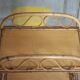 Vintage rattan serving table, two-tier side table.