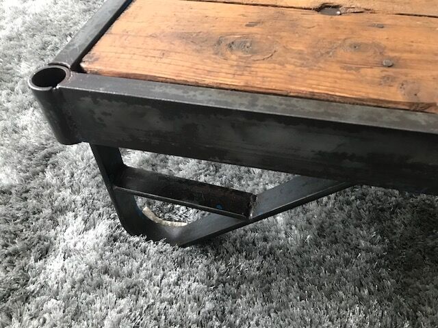 Rolling industrial coffee table