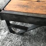 Rolling industrial coffee table