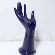 blue vintage ceramic ring holder vase jewellery stand