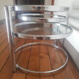 Glass and chrome coffee table