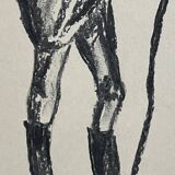 Signed charcoal portrait painting of a man “GENTLEMAN”
