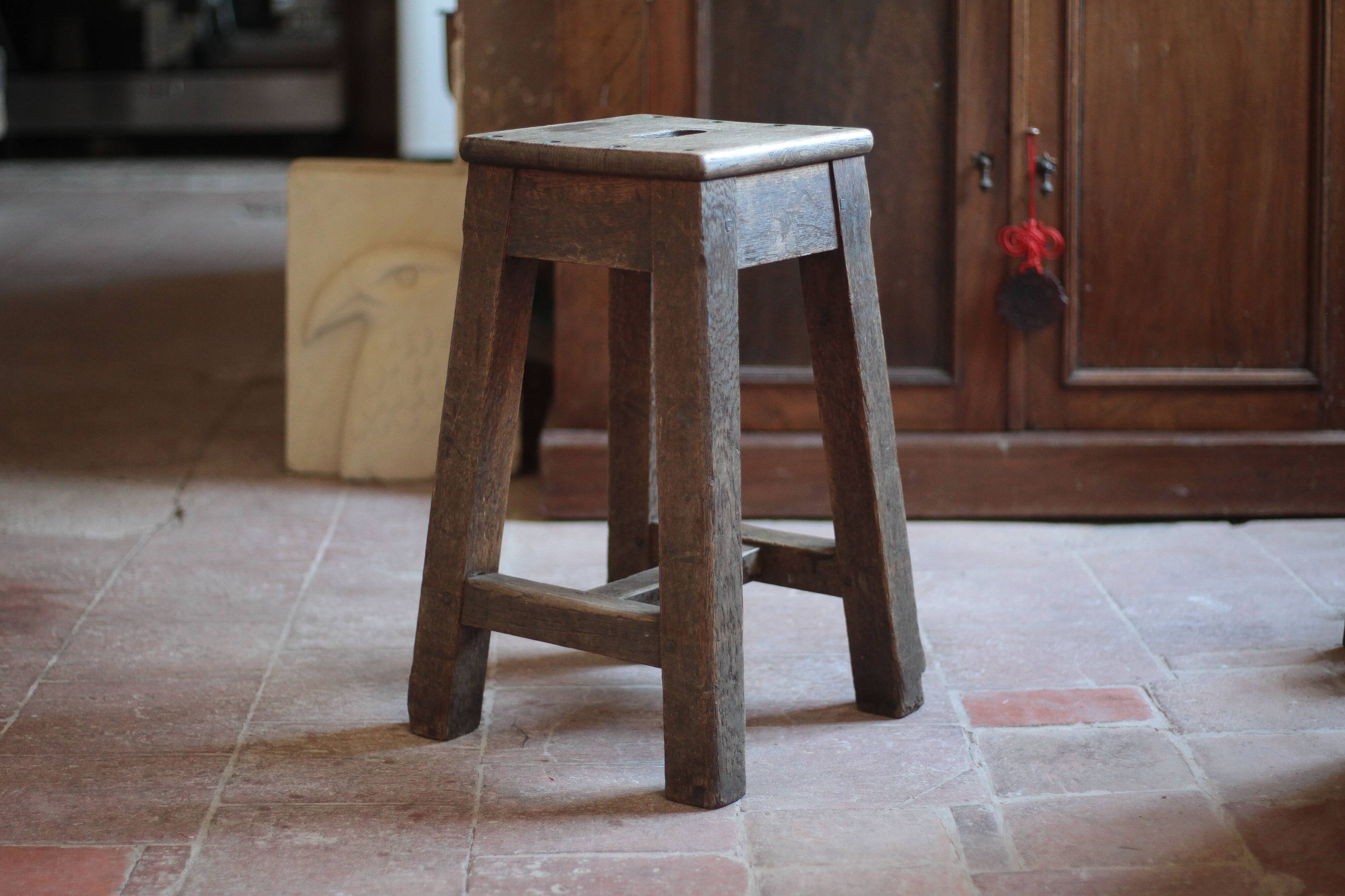Vintage stool, solid oak stool, accent chair, decor