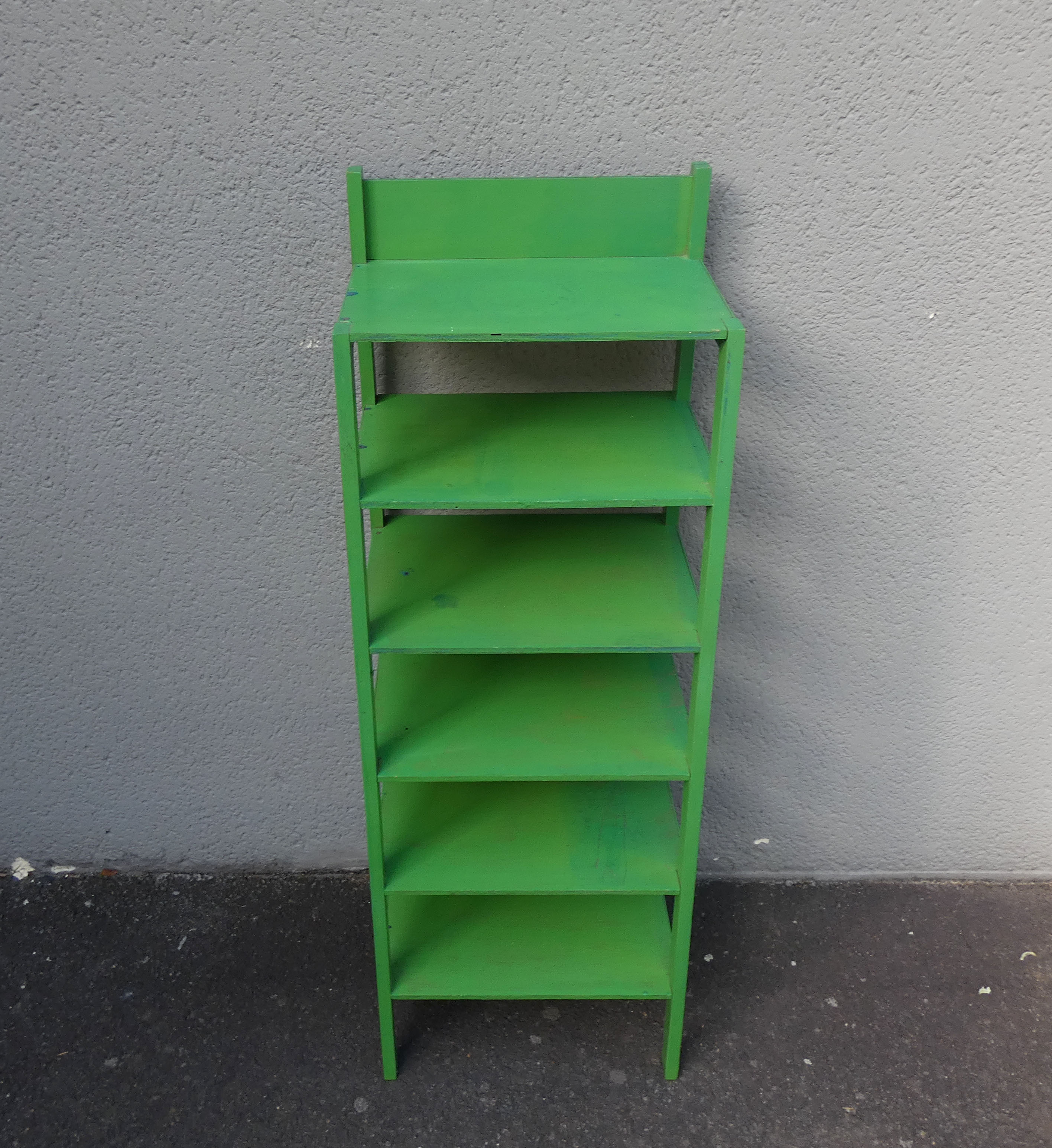 Old wooden shelf store display