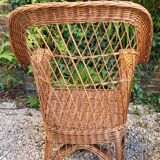 Pair of wicker armchairs