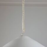 Large italian vintage hanging lamp made of glass by Leucos