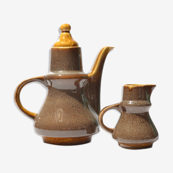 Théière et pichet à lait, service de café Opal, conçu par A. Sadulski, Pologne, années 1960