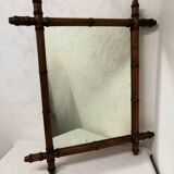 Miroir en bois imitation bambou