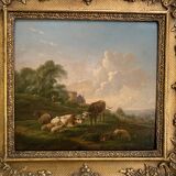 Paire d’huiles sur panneau scènes champêtres Balthazar Paul Ommeganck