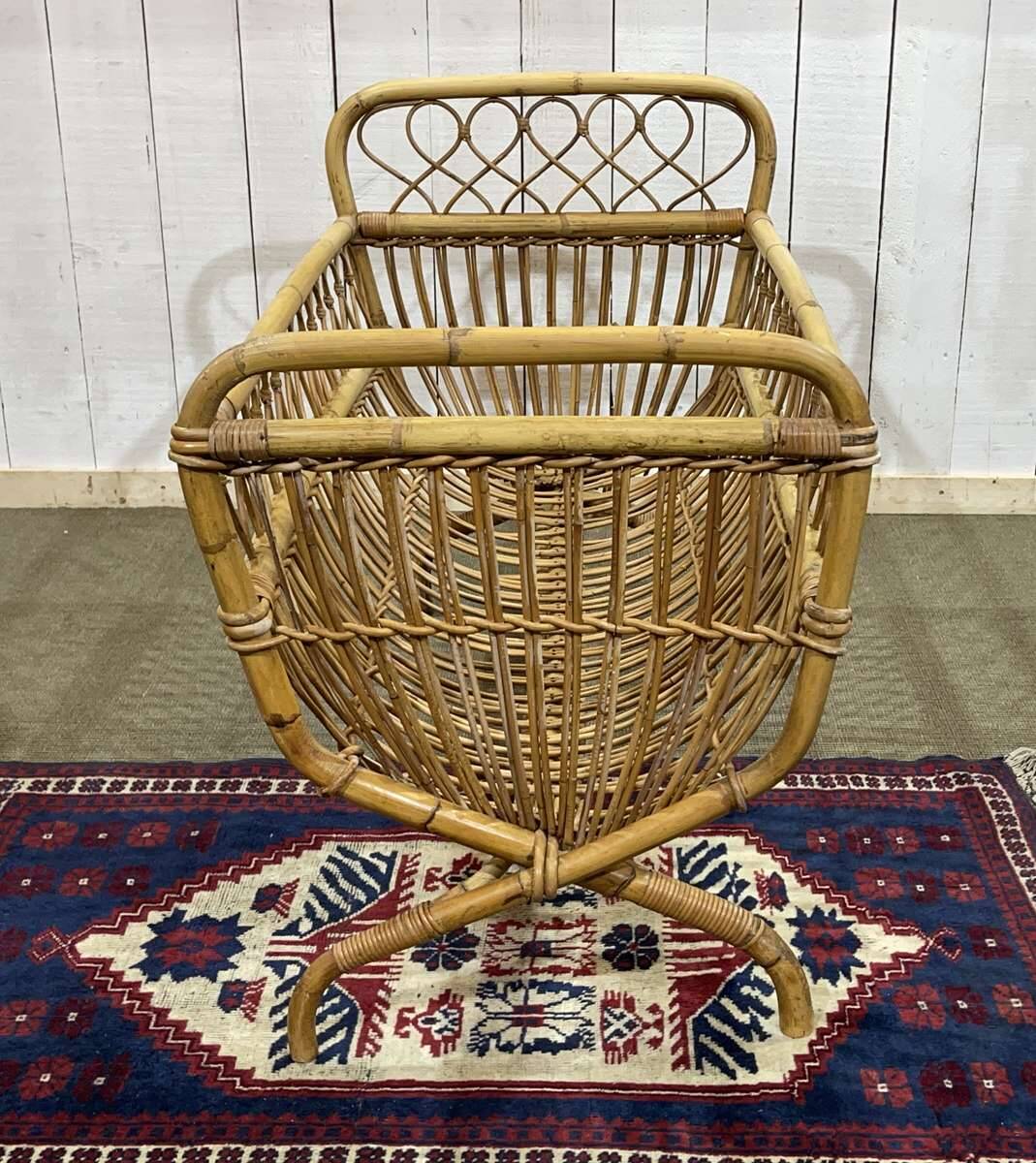 1960s rattan baby bed