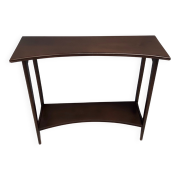 Table console en hêtre ébénisé postmoderne avec une étagère inférieure, Italie