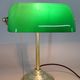 1930s Art Deco Brass  Banker Table Lamp with Glass Shade, Czechoslovakia