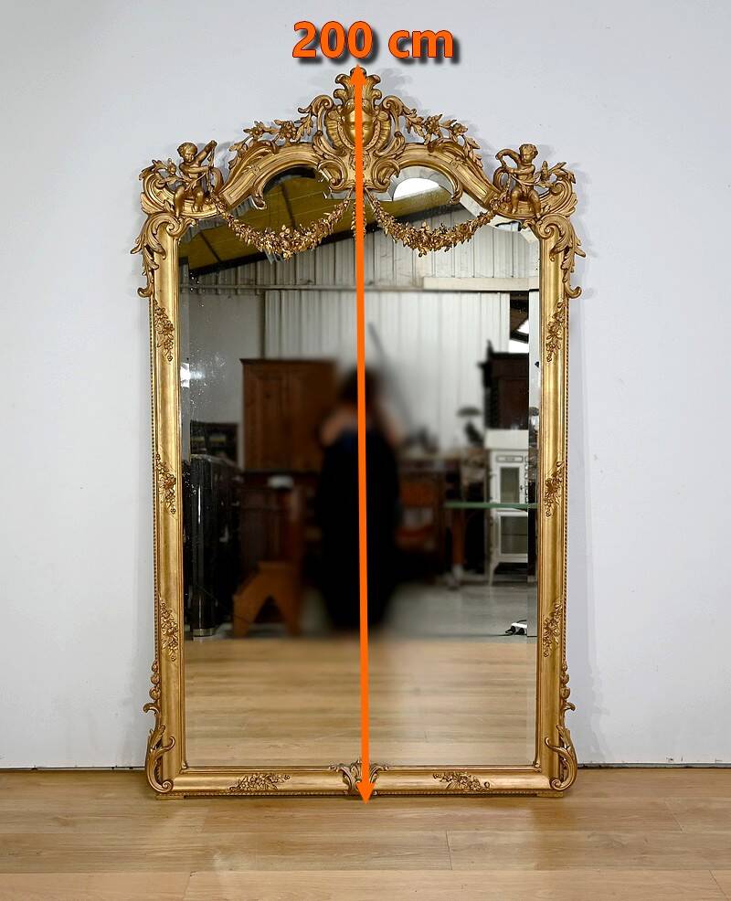 Important mirror in the style of Louis XIV – Louis XV, Napoleon III period – Mid-19th century