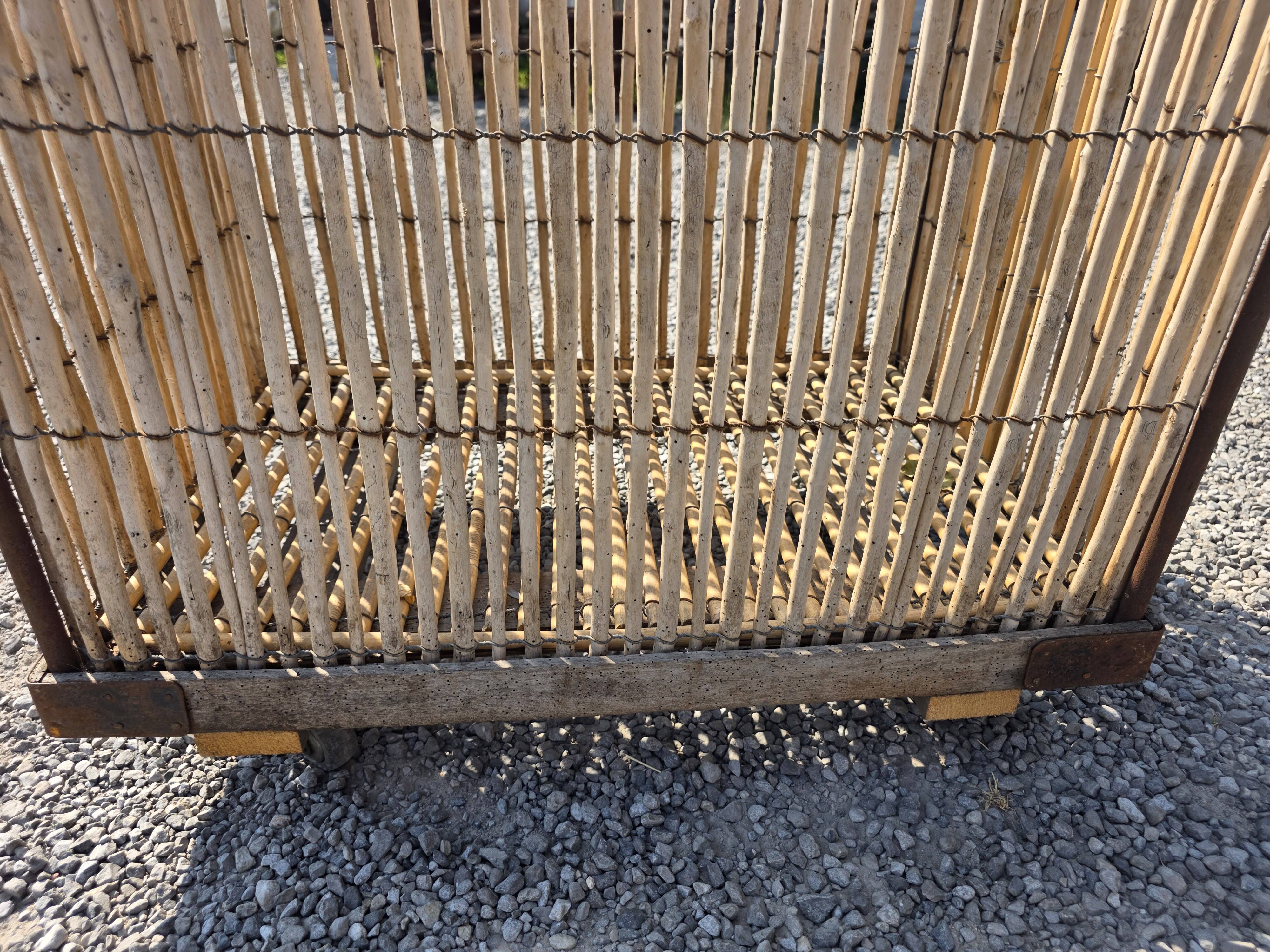 Ancient bakery cart made of rattan.