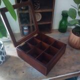 Glass box with solid teak lockers 70s/80s