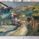 Table oil on canvas by René Fontayne Sud de France 1940