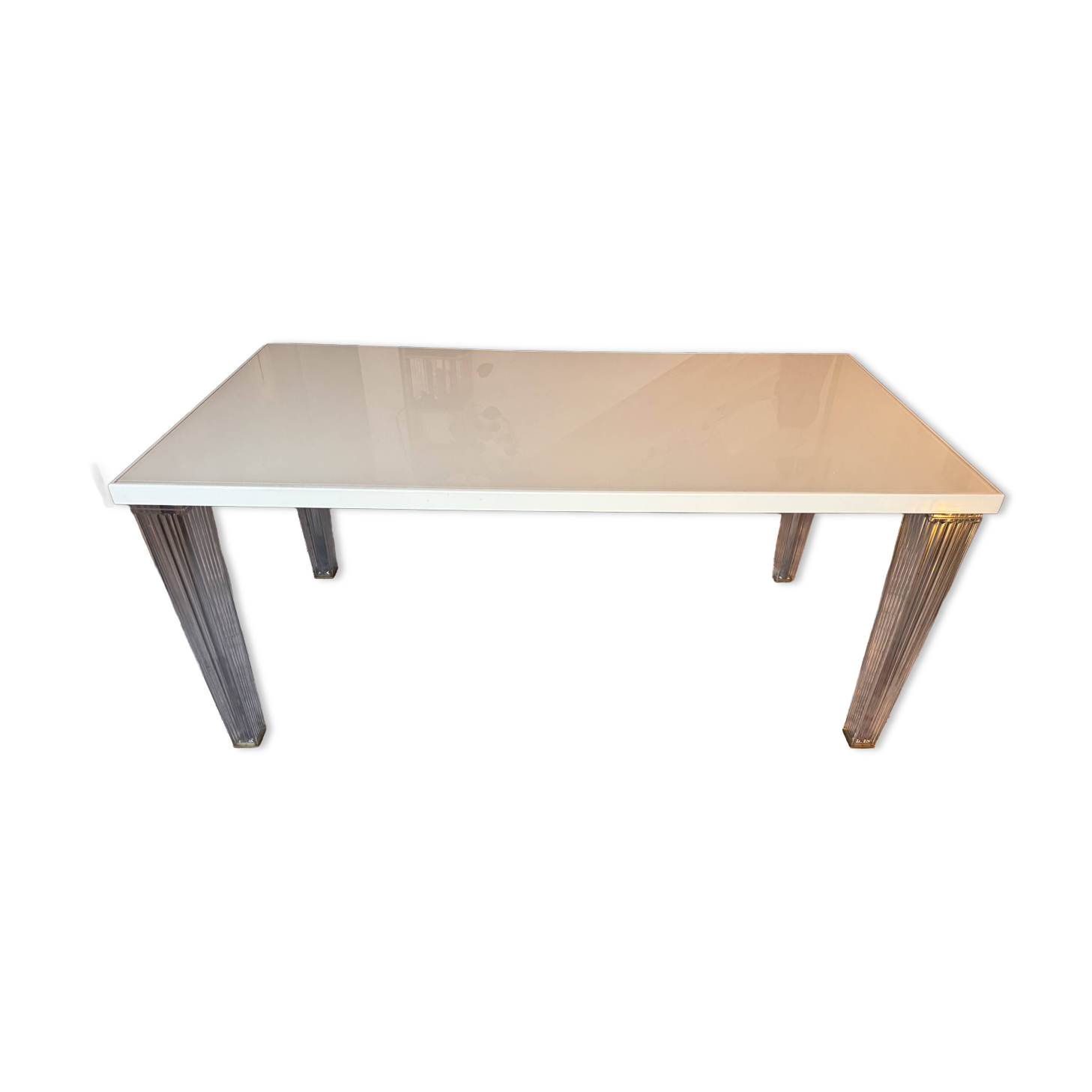 Kartell TopTop Table Philippe Starck – white glass – iconic design