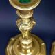 Pair of gilded bronze candlesticks from the Regency period, 18th century.