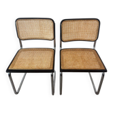 Pair of Cesca chairs by Marcel Breuer made in Italy.