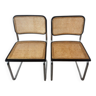 Pair of Cesca chairs by Marcel Breuer made in Italy.