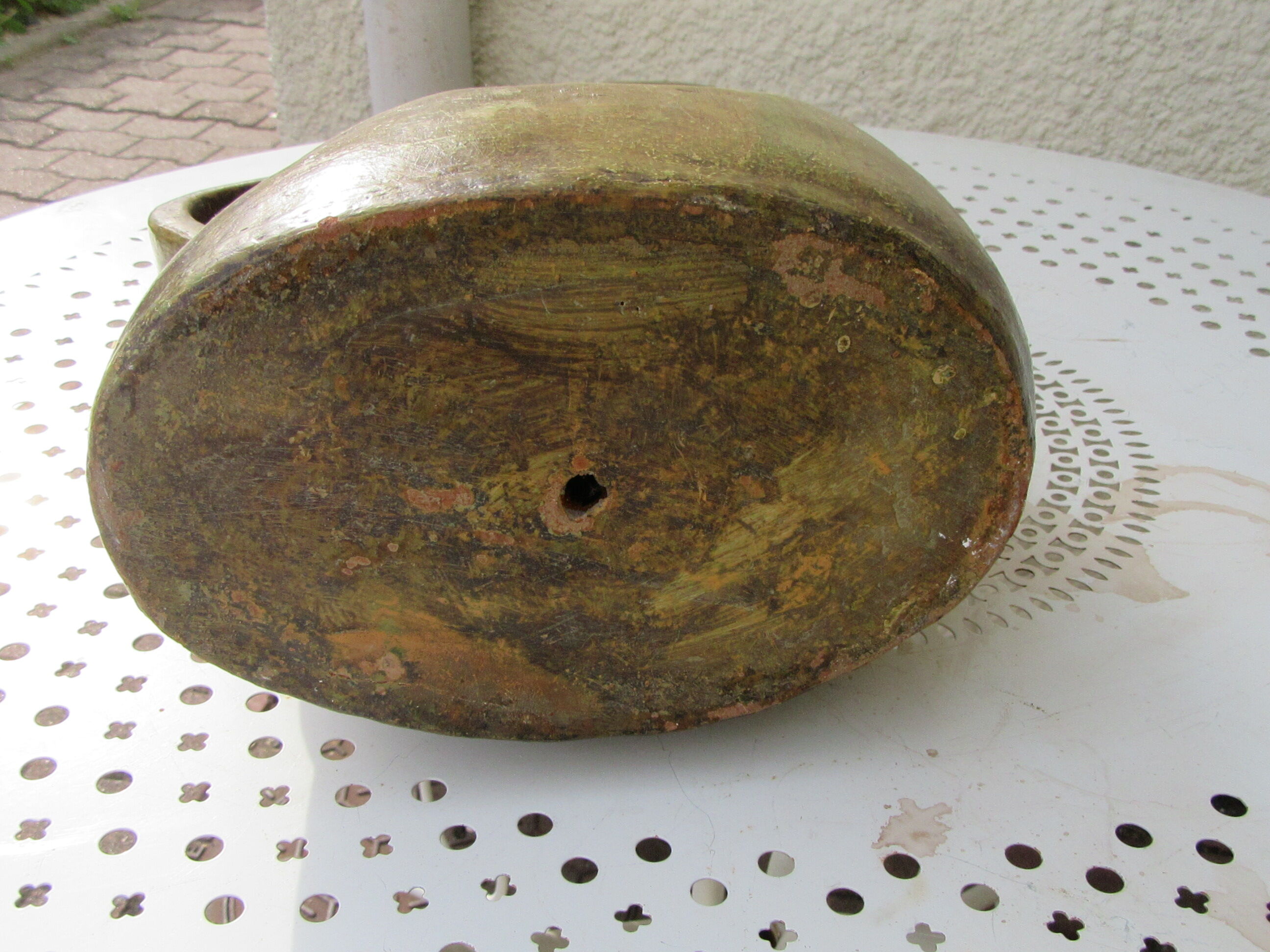 Glazed earthenware pitcher