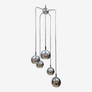 Suspension en cascade chrome vintage 70