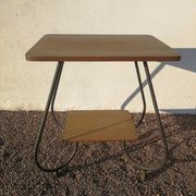 Vintage 50s trolley on wheels in tube and wooden top