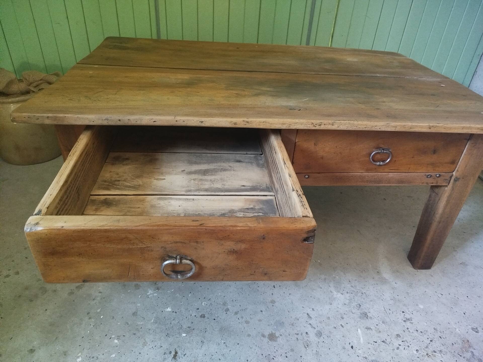 Old solid wood table