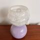 Vintage ceramic and glass bedside lamp pair